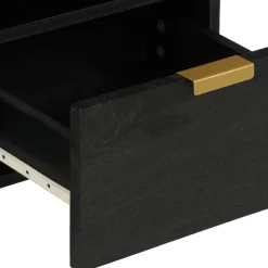 Mueble de TV Milano 2 compartimentos + 2 cajones negro 46x70x33 cm