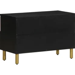 Mueble de TV Milano 2 compartimentos + 2 cajones negro 46x70x33 cm