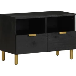 Mueble de TV Milano 2 compartimentos + 2 cajones negro 46x70x33 cm