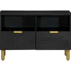 Mueble de TV Milano 2 compartimentos + 2 cajones negro 46x70x33 cm