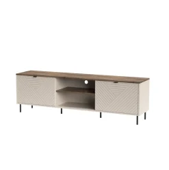 Mueble de TV Mirage 2 puertas con 2 compartimentos beige/roble 55x183x40 cm