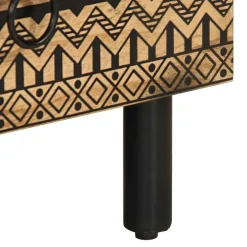 Mueble de TV Naskar 2 compartimentos + 2 cajones negro/natural 46x70x33,5 cm