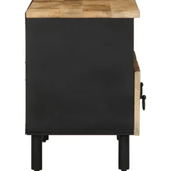 Mueble de TV Naskar 2 compartimentos + 2 cajones negro/natural 46x70x33,5 cm
