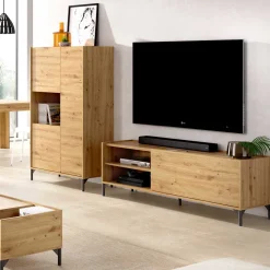 Mueble de TV Ness puerta abatible y 2 compartimentos 47x155x43 cm
