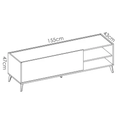 Mueble de TV Ness puerta abatible y 2 compartimentos 47x155x43 cm