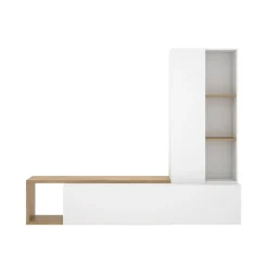 Mueble de TV Nilo diseño convertible blanco/natural