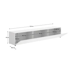 Mueble de TV Noka puerta abatible blanco 43x220x41,6 cm