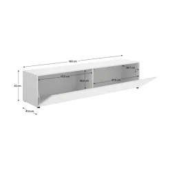 Mueble de TV Noka puerta abatible blanco 43x180x41,6 cm