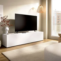 Mueble de TV Noka puerta abatible blanco 43x180x41,6 cm