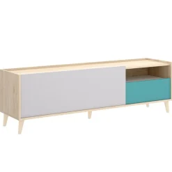 Mueble de TV Nova puerta abatible con cajón y compartimento multicolor 47x155x43 cm