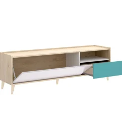 Mueble de TV Nova puerta abatible con cajón y compartimento multicolor 47x155x43 cm