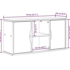 Mueble de TV Odda 2 armarios + 2 compartimentos 40x79x24 cm