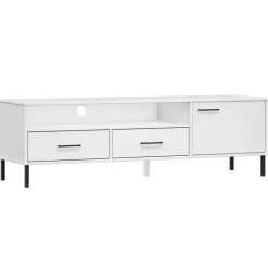 Mueble de TV Oslo 2 cajones + armario + compartimento madera de pino 46,5x158x40 cm