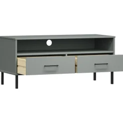Mueble de TV Oslo 2 cajones + compartimento madera de pino 46,5x106x40 cm