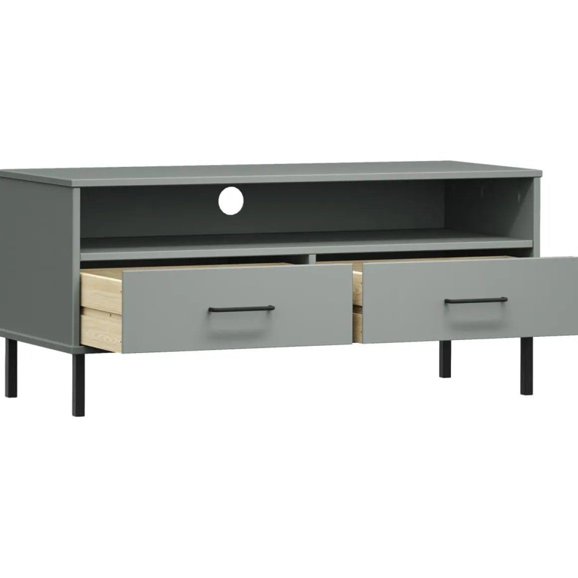 Mueble de TV Oslo 2 cajones + compartimento madera de pino 46,5x106x40 cm