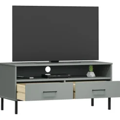 Mueble de TV Oslo 2 cajones + compartimento madera de pino 46,5x106x40 cm