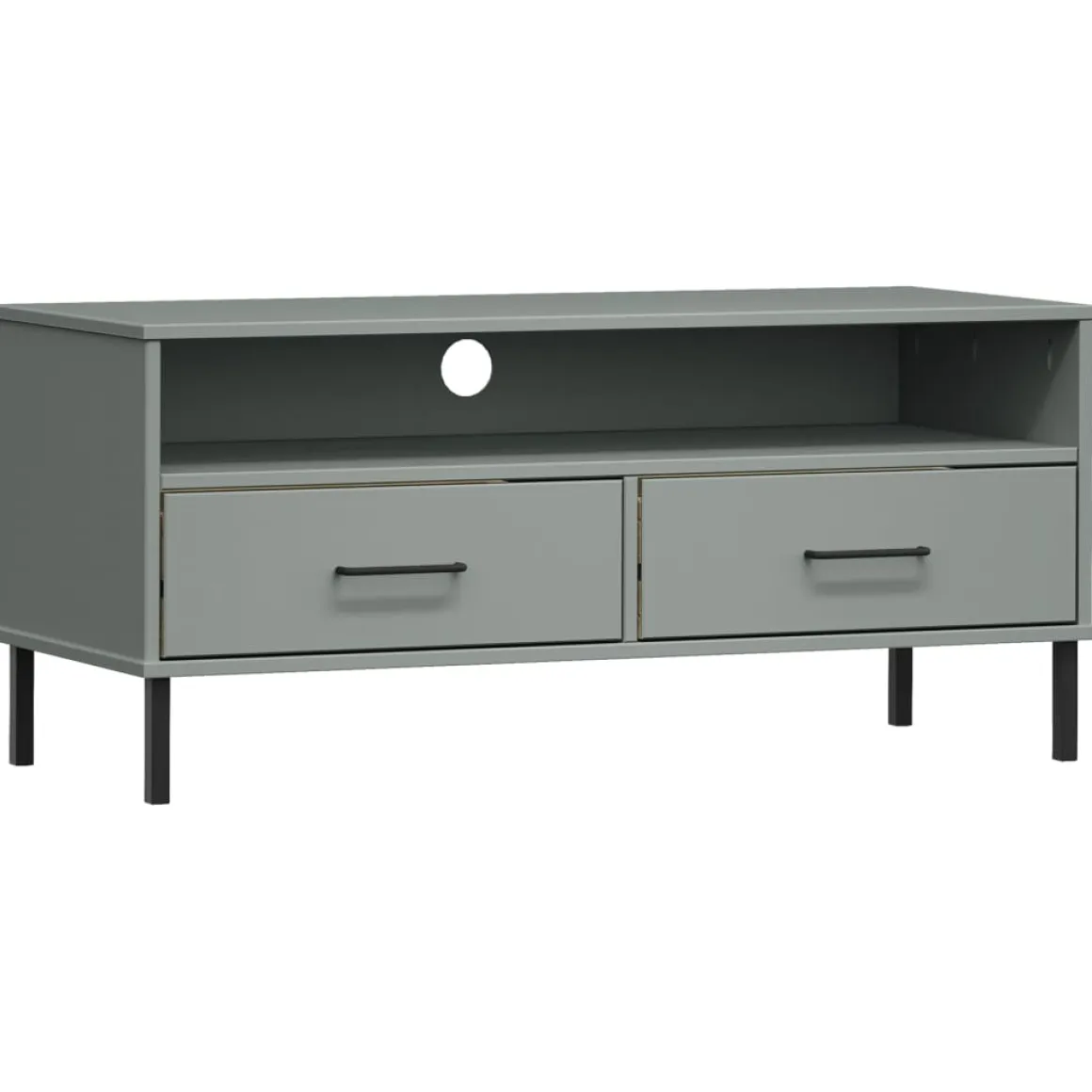 Mueble de TV Oslo 2 cajones + compartimento madera de pino 46,5x106x40 cm