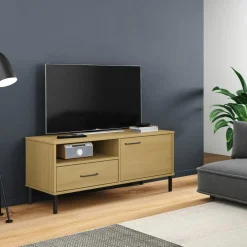 Mueble de TV Oslo cajón + compartimento + armario madera de pino 46,5x106x40 cm