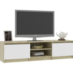 Mueble de TV Phoebe 2 puertas + 2 compartimentos 35,5x140x40 cm