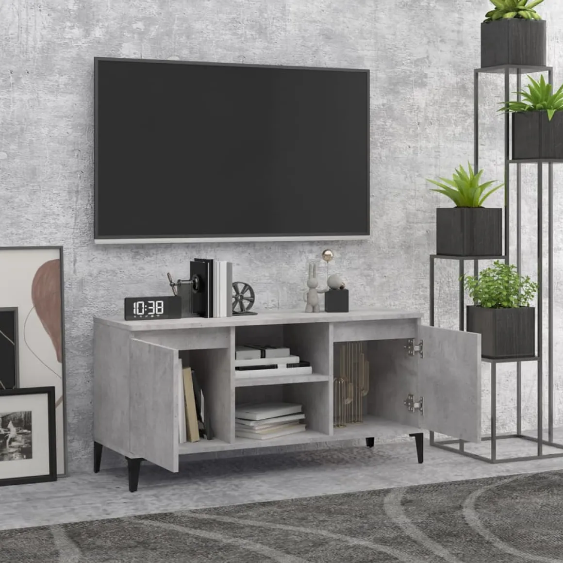 Mueble de TV Rif 2 puertas + 2 compartimentos 50x103,5x35 cm