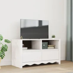 Mueble de TV Singapur 2 cajones + 2 compartimentos blanco 55x99x43 cm