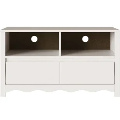 Mueble de TV Singapur 2 cajones + 2 compartimentos blanco 55x99x43 cm