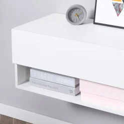 Mueble de TV Sirena Homcom 2 compartimentos y 2 armarios blanco 31x140x32 cm