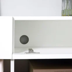 Mueble de TV Sirena Homcom 2 compartimentos y 2 armarios blanco 31x140x32 cm