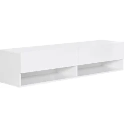 Mueble de TV Sirena Homcom 2 compartimentos y 2 armarios blanco 31x140x32 cm