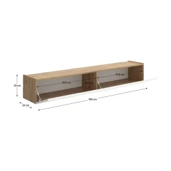 Mueble de TV Sky 2 puertas abatibles blanco/natural 29x180x33 cm