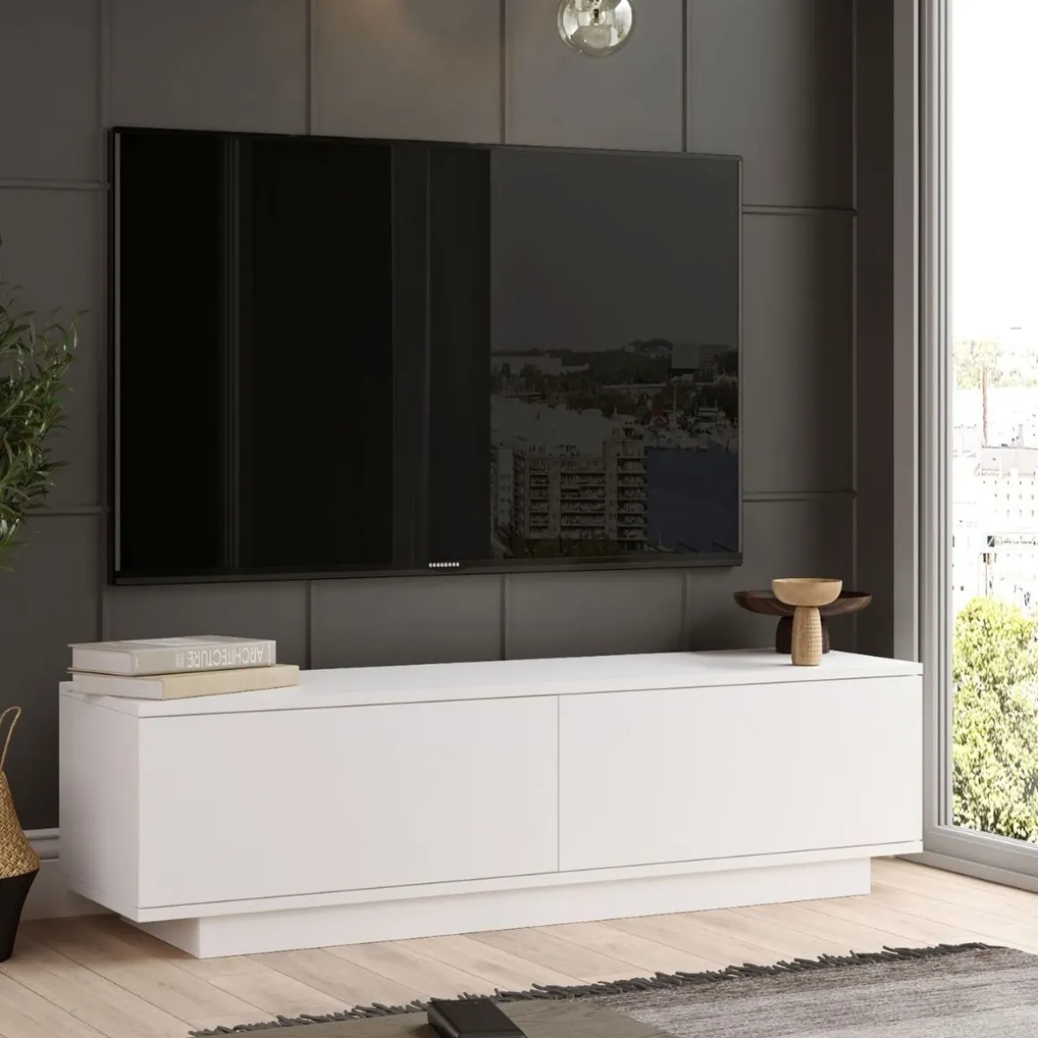 Mueble de TV Sorata 2 puertas abatibles 38,2x140x35,5 cm