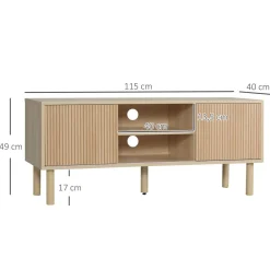 Mueble de TV Taro Homcom 2 puertas con estante natural 49x115x40 cm