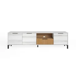 Mueble de TV Tokio 3 puertas + cajón rayado/natural 46,7x178x40 cm