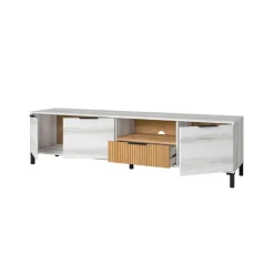 Mueble de TV Tokio 3 puertas + cajón rayado/natural 46,7x178x40 cm