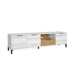 Mueble de TV Tokio 3 puertas + cajón rayado/natural 46,7x178x40 cm