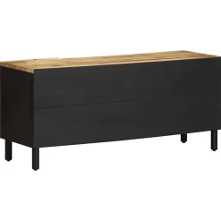 Mueble de TV Vela 2 puertas + 2 compartimentos negro/natural 46x105x33,5 cm
