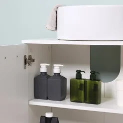 Mueble para lavabo Kleankin 2 puertas+balda interior blanco 62,5x60x30 cm