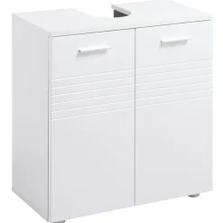 Mueble para lavabo Kleankin 2 puertas+balda interior blanco 62,5x60x30 cm