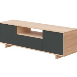 Mueble para TV Zaira 3 puertas roble nodi/antracita 46x150x41 cm