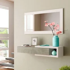 Mueble recibidor Enzo con espejo blanco artik/Alaska