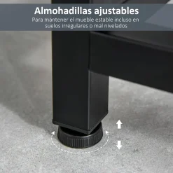 Mueble recibidor Homcom Afrodita pies ajustables + 2 cajones negro/blanco 81x34x120 cm