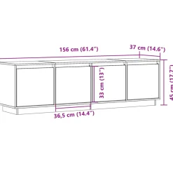 Mueble TV Atenas 4 puertas blanco 45x156x37 cm
