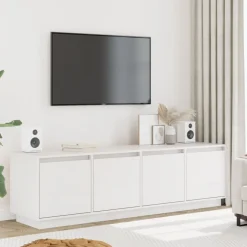 Mueble TV Atenas 4 puertas blanco 45x156x37 cm