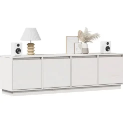Mueble TV Atenas 4 puertas blanco 45x156x37 cm