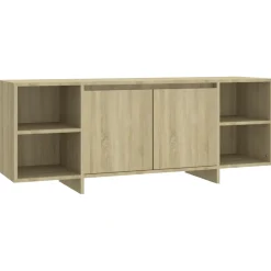 Mueble TV Dahl 2 puertas + 4 compartimentos roble 40x130x35 cm