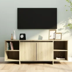 Mueble TV Dahl 2 puertas + 4 compartimentos roble 40x130x35 cm