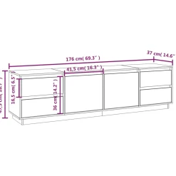 Mueble TV Laura 2 puertas + 4 cajones 47,5x176x37 cm