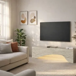 Mueble TV Mara luz LED gris 40x150x31,4 cm