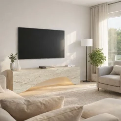 Mueble TV Mara luz LED gris 40x150x31,4 cm