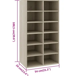 Mueble zapatero 12 compartimentos gris claro 100,5x54x34 cm